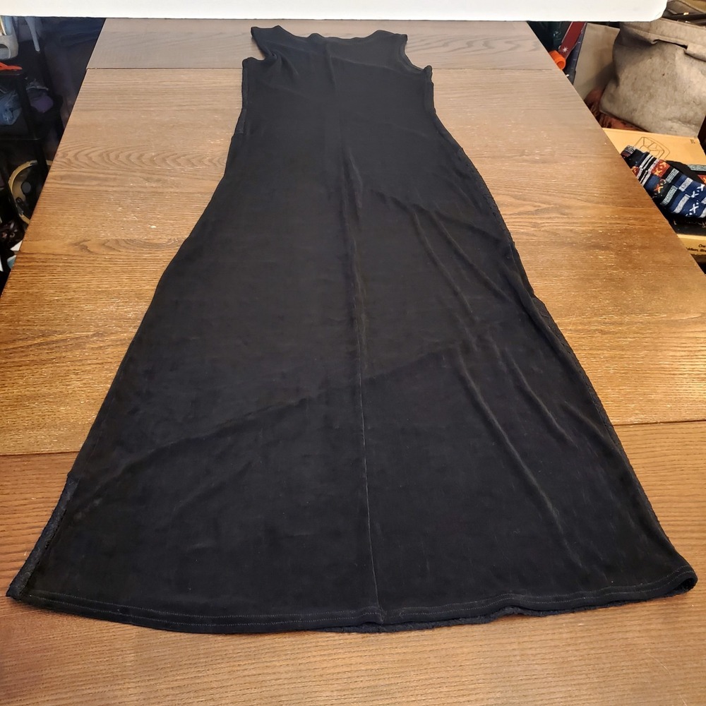 Vintage 90s Jalate Blk Heavy Liquid Knit Dress Womens M Drapey, Fluid, Goth- USA - Picture 10 of 12